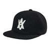 A LOGO EMBLEM WOOL BALL CAP BLACK