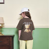 KIDS BLOCK BEAR SHORT SLEEVE T-SHIRT-COCOA