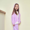 KIDS BASIC LOGO HOODIE ZIP UP-LIGHT PURPLE