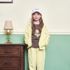 KIDS BASIC LOGO HOODIE ZIP UP-LIGHT YELLOW