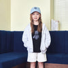 KIDS BASIC LOGO HOODIE ZIP UP MELANGE