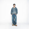 DENIM SET UP WIDE PANTS BLUE