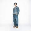 OVERSIZE DENIM HOODIE TRACKER JACKET BLU