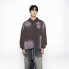 WASHING EMBO RUGBY SWEATSHIRT BROWN