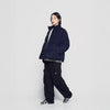 BASIC LOGO OVERSIZE CORDUROY SHORT DUCK DOWN JACKET NAVY