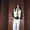 BASIC LOGO OVERSIZE SHORT CROP DUCK DOWN VEST IVORY
