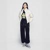 BASIC LOGO OVERSIZE SHORT CROP DUCK DOWN JACKET IVORY
