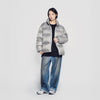 BASIC LOGO OVERSIZE SHORT DUCK DOWN JACKET SILVER GREY