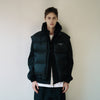 BASIC LOGO OVERSIZE SHORT DUCK DOWN VEST BLACK