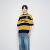 OVERSIZE STRIPE SHORT SLEEVE KNIT YELLOW