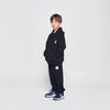 KIDS BOX BASIC LOGO HOODIE ZIP UP BLACK