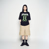 NEON ALIEN RABBIT SHORT SLEEVE T-SHIRT BLACK