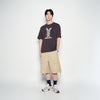 STRIPE RABBIT SHORT SLEEVE T-SHIRT DARK BROWN