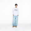 DESTROYED DENIM BANDING PANTS LIGHT BLUE