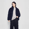BASIC LOGO OVERSIZE CORDUROY SHORT DUCK DOWN JACKET NAVY
