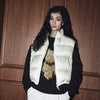 BASIC LOGO OVERSIZE SHORT CROP DUCK DOWN VEST IVORY