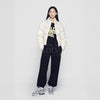 BASIC LOGO OVERSIZE SHORT CROP DUCK DOWN JACKET IVORY