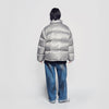 BASIC LOGO OVERSIZE SHORT DUCK DOWN JACKET SILVER GREY