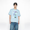 REAL ALIEN FUZZY RABBIT SHORT SLEEVE T-SHIRT SKYBLUE