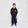 KIDS BOX BASIC LOGO HOODIE ZIP UP BLACK