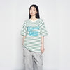 STRIPE LOGO PRINT SHORT SLEEVE T-SHIRT GREEN