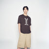 STRIPE RABBIT SHORT SLEEVE T-SHIRT DARK BROWN