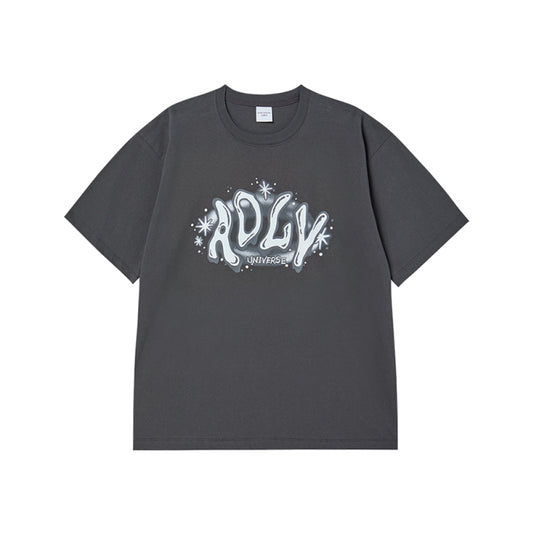 ADLV UNIVERSE LOGO SHORT SLEEVE T-SHIRT CHARCOAL