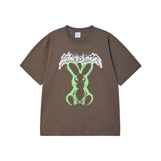 NEON ALIEN RABBIT SHORT SLEEVE T-SHIRT COCOA