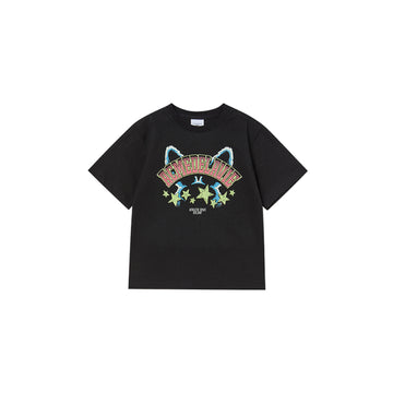 KIDS STAR RABBIT SHORT SLEEVE T-SHIRT BLACK