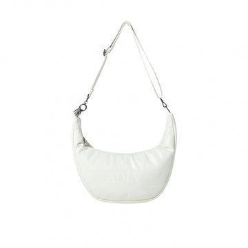 BASIC LOGO GLOSSY VEGAN LEATHER CROSS BAG IVORY
