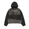 OVERSIZE DENIM HOODIE TRACKER BLACK