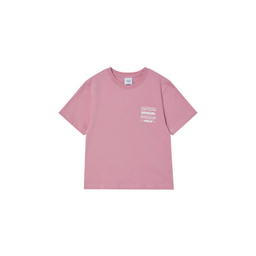 KIDS MIX TYPE GRAPHICS SHORT SLEEVE T-SHIRT LIGHT PINK