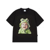 BABY FACE FROG BABY SLEEVE T-SHIRT BLACK