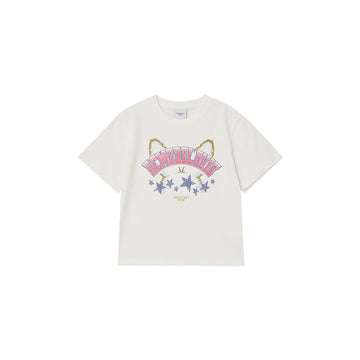 KIDS STAR RABBIT SHORT SLEEVE T-SHIRT CREAM