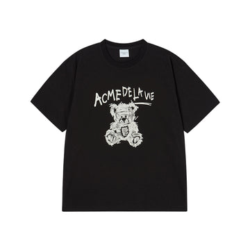 DRAWING BEAR SHORT SLEEVE T-SHIRT BLACK