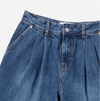 WIDE BASIC DENIM SHORT PANTS BLUE