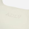 VEGAN LEATHER STITCH LOGO POINT SHOULDER BAG WHITE