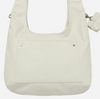 VEGAN LEATHER STITCH LOGO POINT SHOULDER BAG WHITE