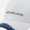 DAMAGE WASHING DENIM BALL CAP WHITE