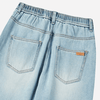 DESTROYED DENIM BANDING PANTS LIGHT BLUE