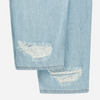 DESTROYED DENIM BANDING PANTS LIGHT BLUE