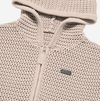 SOLID KNIT HOODIE ZIP UP LIGHT BEIGE