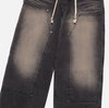 WAIST STRING CARPENTER DENIM PANTS BLACK