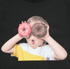 KIDS BABY FACE DONUT 1 SHORT SLEEVE T-SHIRT BLACK