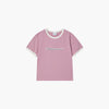 KIDS SNAKE INITIAL RINGER SHORT SLEEVE T-SHIRT LIGHT PINK