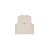 BASIC LOGO WOMAN CROP SLEEVELESS CREAM