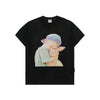 RABBIT HUG BOY BABY FACE SHORT SLEEVE T-SHIRT (OVERSEAS EXCLUSIVE) BLACK