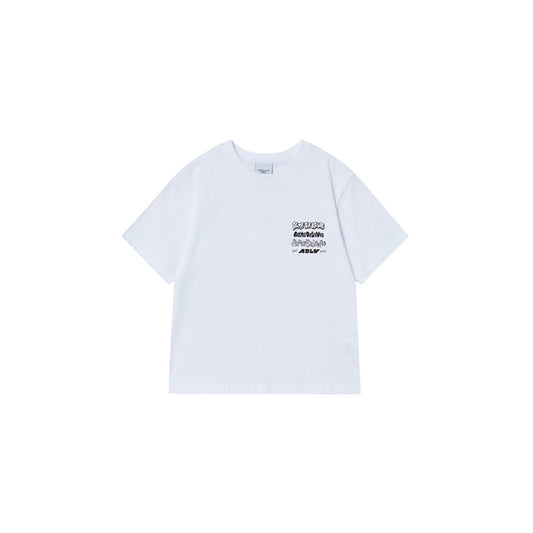 KIDS MIX TYPE GRAPHICS SHORT SLEEVE T-SHIRT WHITE
