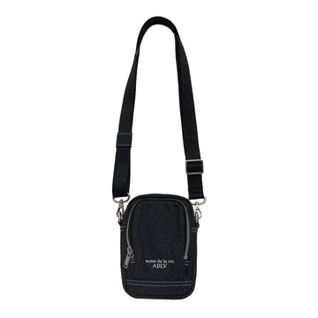 ESSENTIAL DENIM MINI CROSS BAG BLACK