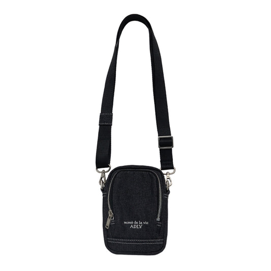 ESSENTIAL DENIM MINI CROSS BAG BLACK